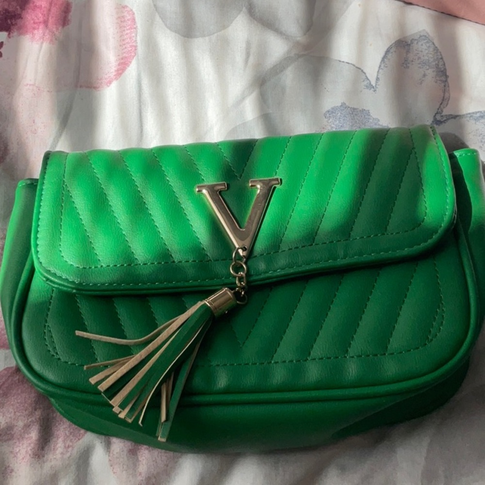 Green Quilted Tassel Bag
